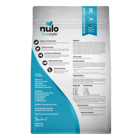 Nulo FreeStyle Grain Free Dry Dog Food -  Salmon & Peas - 4.5lb Bag